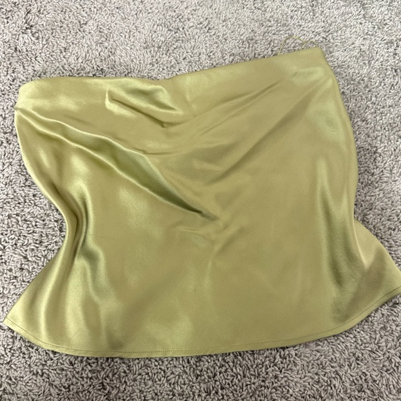 Reformation Green Satin Crop Tube Top Size Small Perfect Condition - Picture 4 of 8
